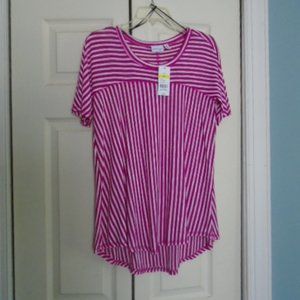 Kim Rogers Short Sleeve Scoop Neck High Low Top